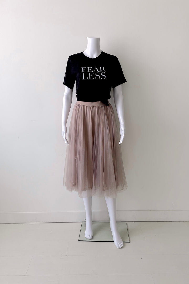 CINDERELLA TULLE MIDI SKIRT IN NUDE