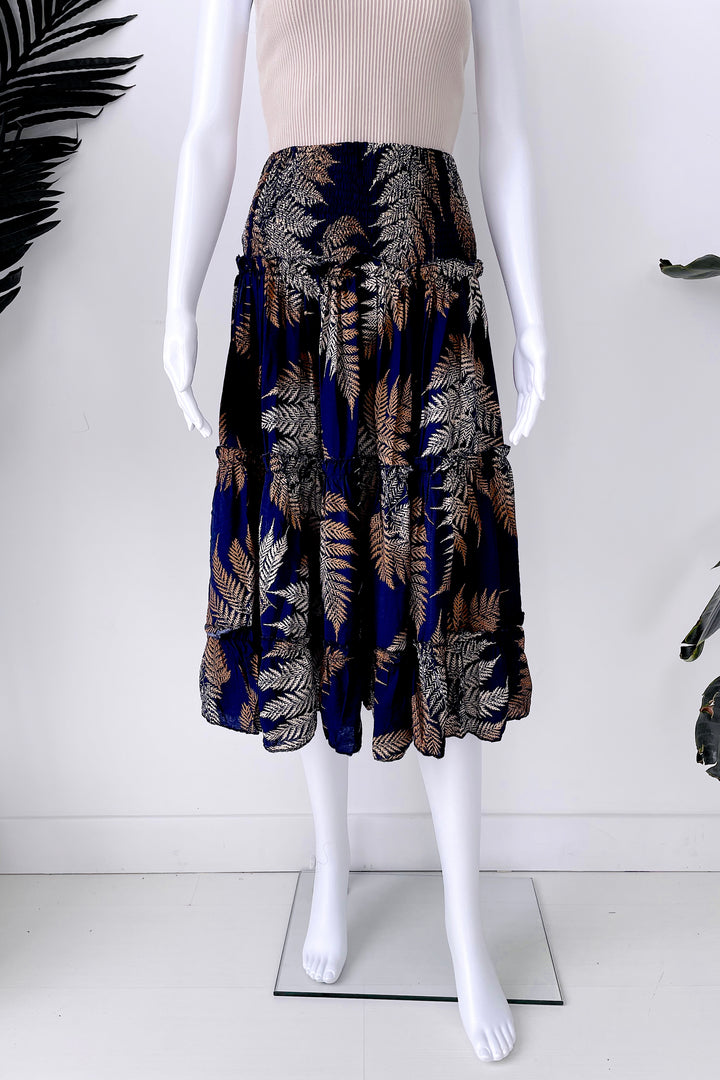 CELIA TROPICAL MAXI SKIRT IN NAVY