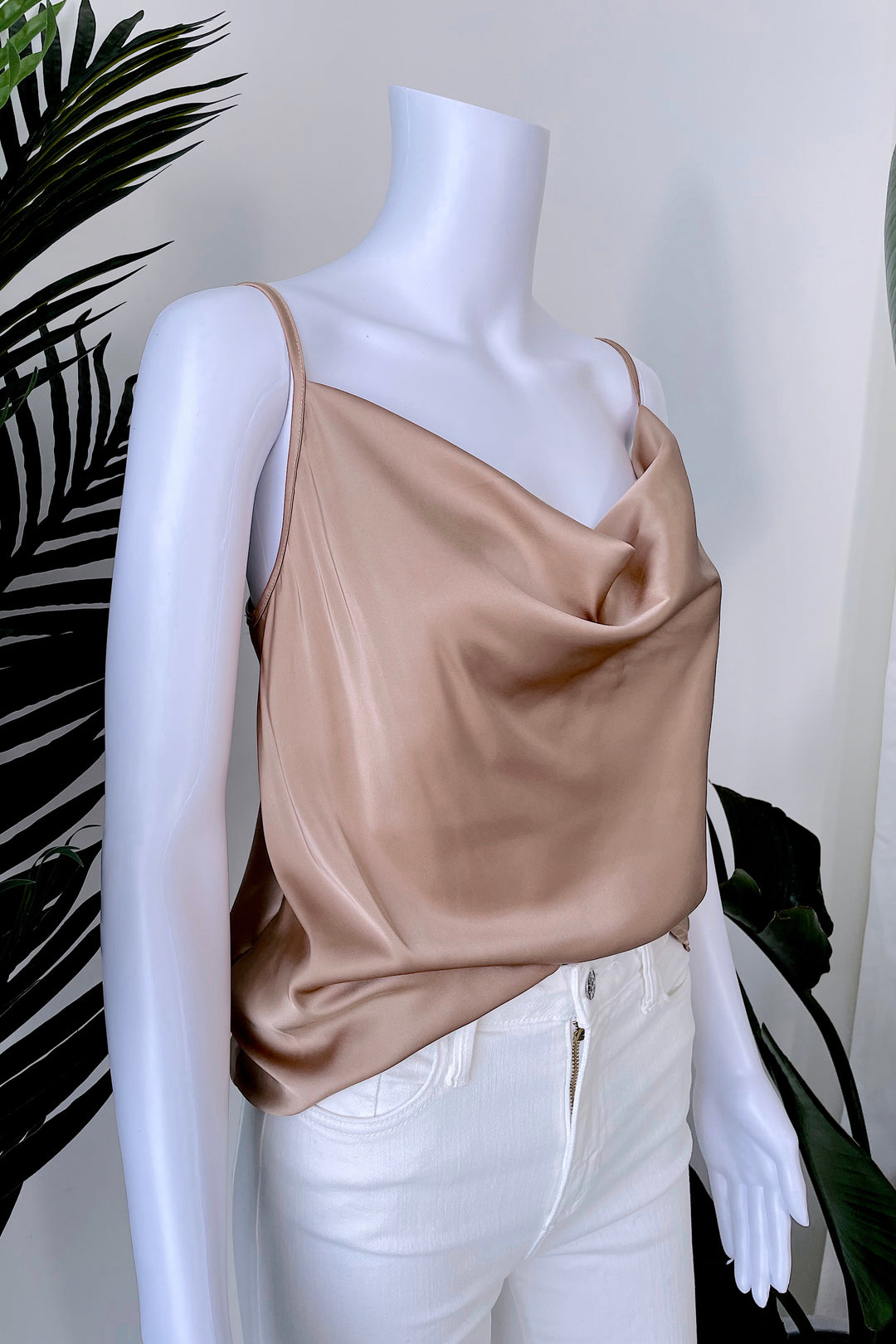 GOLD SATIN CAMISOLE TOP