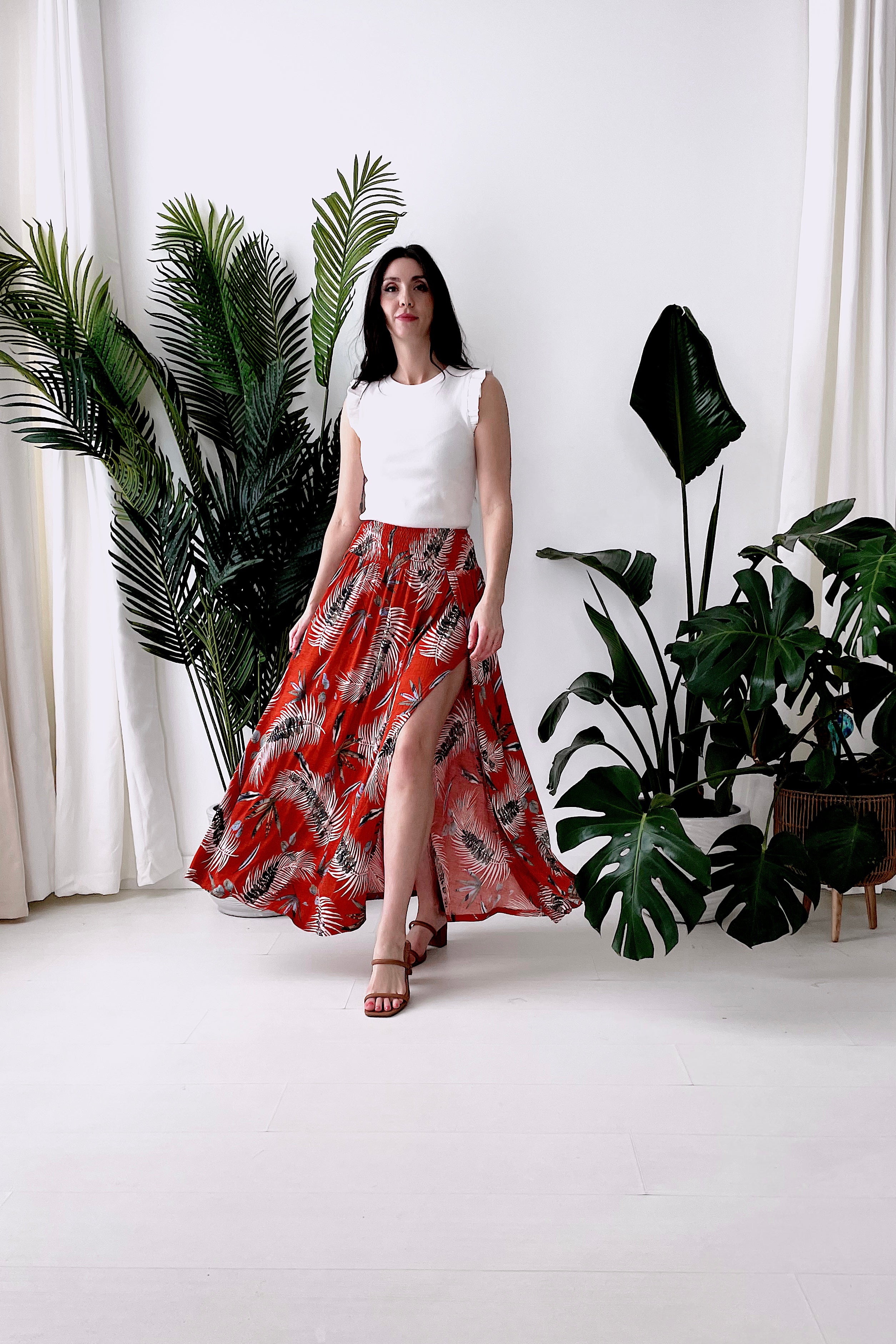 Leaf hot sale maxi skirt