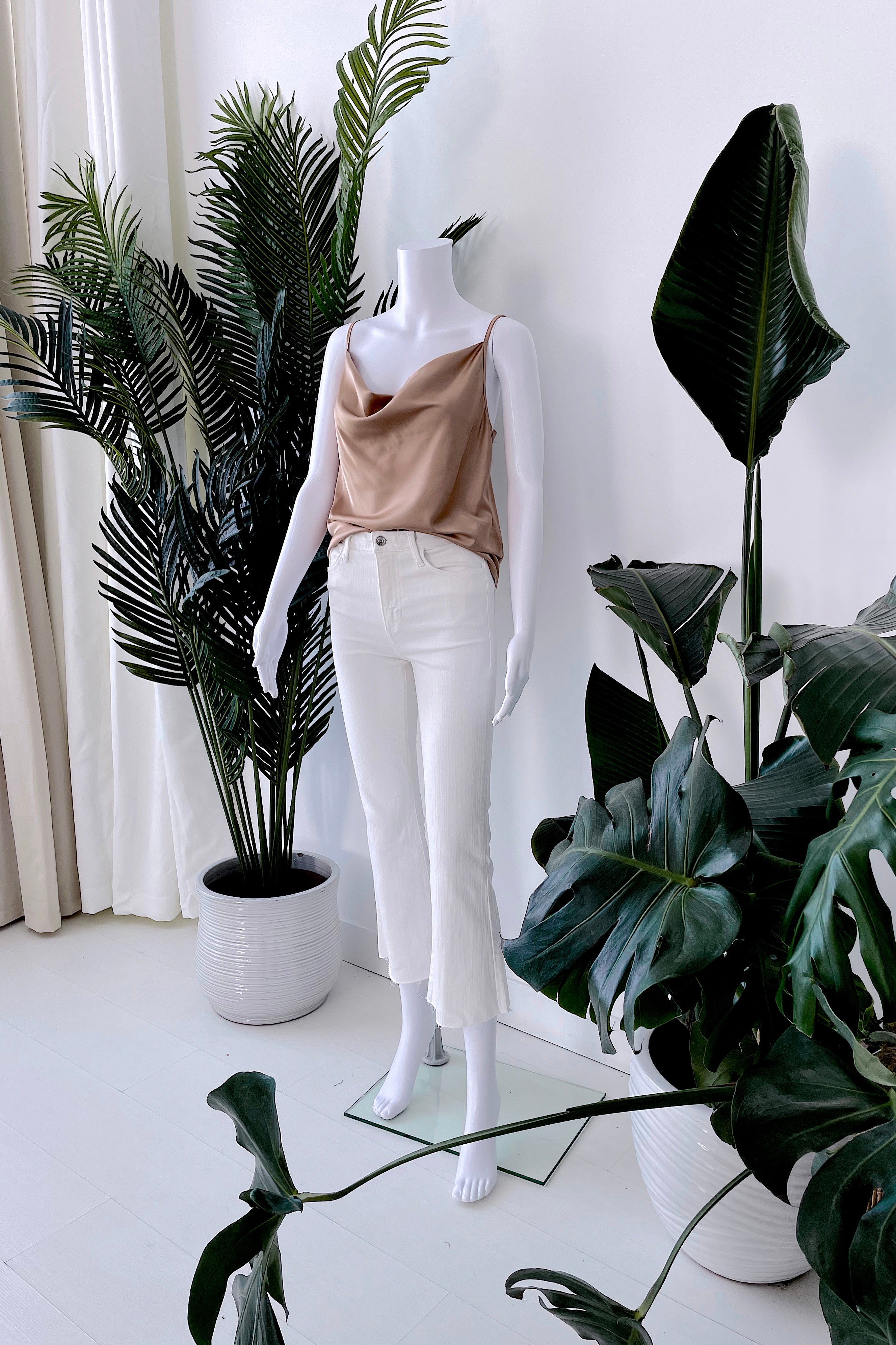 gold satin camisole top